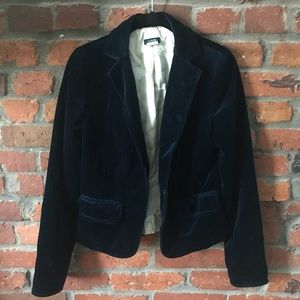 Deep blue velvet blazer, size 4, EUC